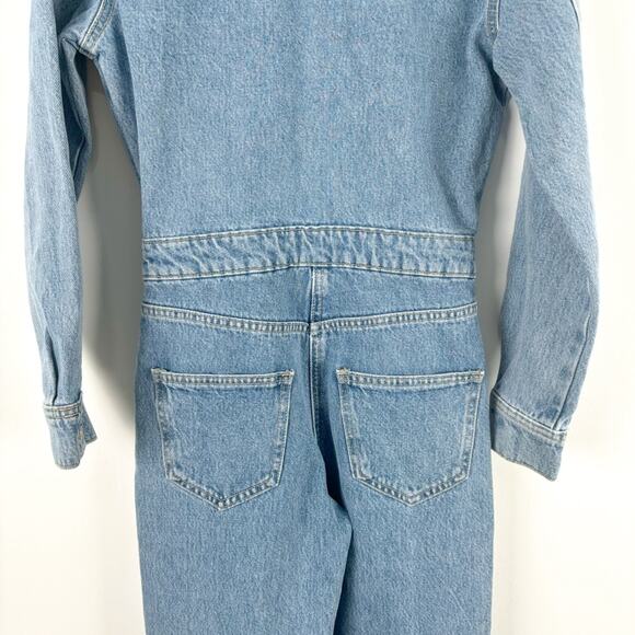 NWT Zara‎ Denim Long Sleeve Jumpsuit - Picture 6 of 8